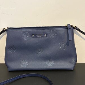 Kate Spade Navy Crossbody Bag with Glitter Accents